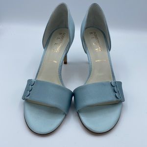 Something Blleu Ciara Sandal in Satin Blue‎ size 7.5 NWOB